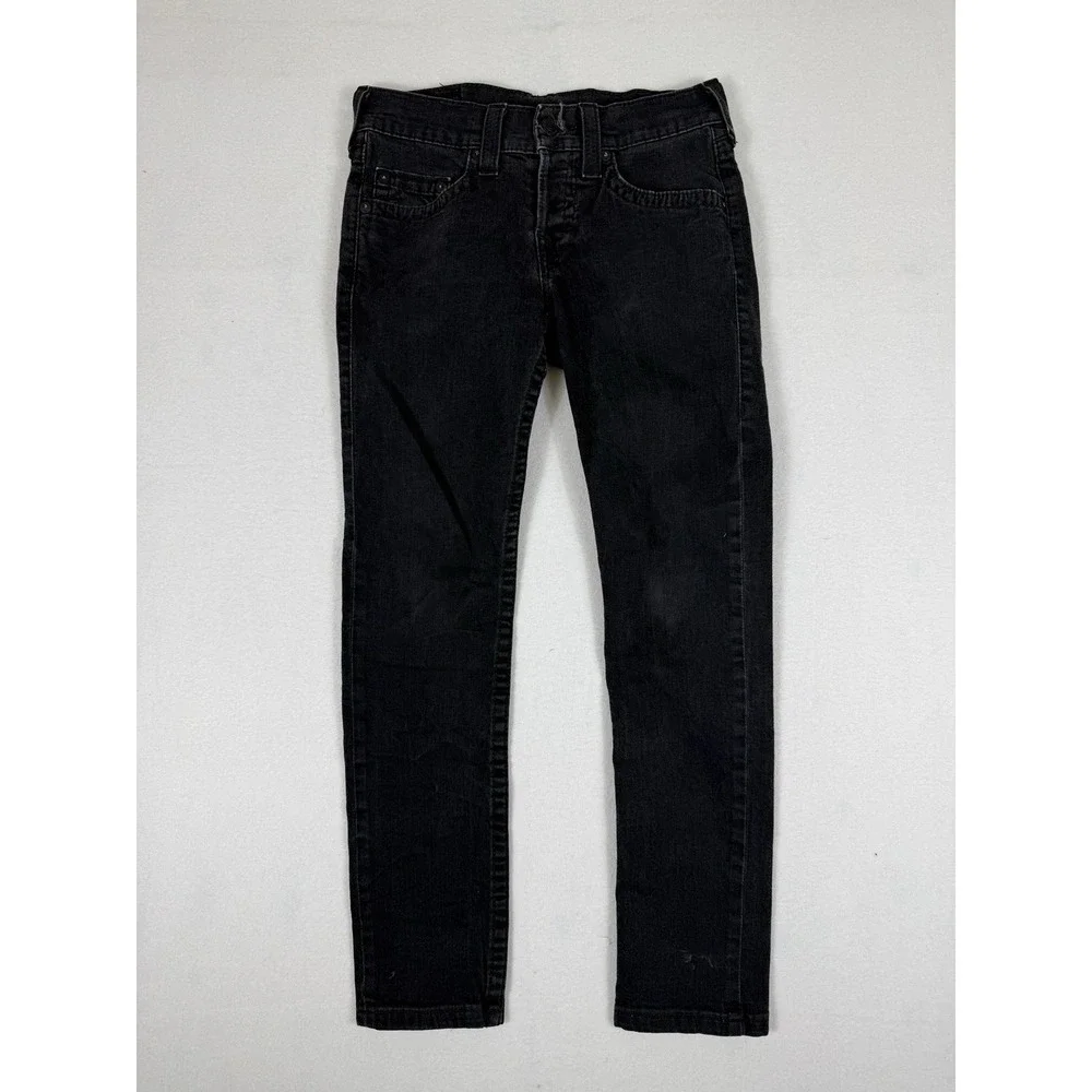True Religion Mens Rocco Slim Fit Black Wash Denim Jeans Size 30 Made in USA